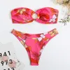Designer Swimsuit Women Bikini Sets Bikini Dames Split Digital Print Bra dubbelzijdig materiaal zwempak