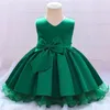 Sukienki dla dziewczynek Style na wiosenne i letni łuk bez rękawów Tutu Dress Dress Party Birthday Party Princess Mesh Puszysty ubrania 1-6y