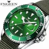 Fenzun Night Glow Black helautomatiskt mekaniskt grönt vatten Ghost Elite Steel Band Waterproof Men's Watch