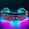 قادت النظارات المتوهجة Gafas Luminous Bril Neon Hishaver Glow Glow Glow Glow Wlashing Light Glass for Party Supplies Propumes New New