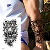 2024 100st Partiste Waterproof Temporary Tattoo Sticker Women Color Flower Tiger Wolf Skull Black Body Arm Fake Man Tatoo 240311