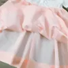 Markendesigner-Kinderkleidung, Mädchenkleider, Taillendesign, Kleinkindrock, Spleißdesign, Prinzessinnenkleid, kurzärmeliges Revers-Babykleid, 24. März