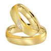 Cluster Rings Marriage Wedding For Couples 1 Pair Lovers Alliance Silver White Gold Color Titanium Stainless Steel Ring