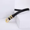 2024 square round buckle belts mens retro thin desinger belt leather classic womens accessories plating gold waistband high quality casual fa0108 E4