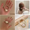 Andra modetillbehör Tunga industrin Pearl Hair Ring Headrope Headwear Small Tie Horse Tail Rope Light Luxury Drop Delivery Otmzg