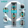 VGR Hair Trimmer Cordless Clippers Waterproof Cutting Machine Justerbar Clipper Transparent för män V695 240315