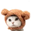 Costumes de chat dessin animé ours oreille chaud chapeau en peluche joli Costume de chien couvre-chef 2 pièces