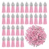 Keychains 200 Pcs Keychain Tassels Pendants Decoration With Loop For DIY Crafts Making Supplies Pink