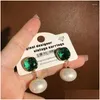 Dangle Chandelier Earrings Spring Color Green Crystal Shell Bead Chic Design Simple Girls Sweet Eardrops Drop Delivery Jewelry Otdt2