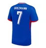 finais Maillots de futebol 2024 Jersey de futebol Francês BENZEMA Camisas de futebol MBAPPE GRIEZMANN kit camisa hommes enfants HOMENS crianças TCHOUAMENI FranceS DEMBELE GIROUD