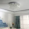Lustre rond de luxe en cristal, plafonnier encastré pour décoration de salon et de chambre à coucher