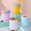 Storage Bottles Insulated Food Jar Stainless Steel Vacuum Sealed Kids Lunch Box 15.87oz Container Cups With Spoon