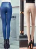 Active Pants Women Tight byxor Autumn Winter Thin Velvet Pu Leather Female Sexig elastisk stretch Faux Skinny Pencil Pant