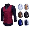 Ouro revestido metálico duplo breasted colete homens 70's gilet traje homme palco baile clube colete colete masculino 210522