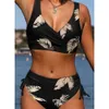 Designer Swimsuit Women Bikini Sets Swimwear Split Bikini Solid Cross Strap High Taille Swimwear Sexy Biki