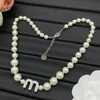 Designer Necklace Luxury Pendant Bracelet for Women Party Engagement Jewelry Crystal Pearl Choker Chains Brand Necklace Elegant Wedding Gift with Box