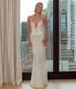 Modieuze pailletten zeemeermin avondjurken met korset spaghetti strap vestidos de gala voor vrouwen backless gliiter prom jurk 415