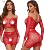 Set sexy diamante rete a rete maglia sexy tute da donna lingerie manica lunga vedere attraverso cavallo aperto collant corpo tute esotiche biancheria intima 24322