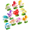 Décorations de jardin 11 pcs simulé champignon ornement statue champignons décor micro paysage mini minuscule figurine miniature ornements