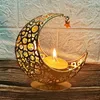 Titulares de vela Eid Mubarak Titular Lua Casa Islâmica Muçulmana Decoração Ramadan Tea Light Table