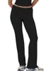 Pantalons pour femmes Femmes Flare Leggings Élastique Plié Taille Entraînement Yoga Casual Slim Fit Bell Bottom Bootcut Pantalon de survêtement