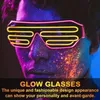 빛나는 안경 Led Gafas Luminous Bril Neon Christmas Glow 선글라스 파티 용품을위한 가벼운 유리 소품 의상 새로