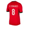24 25 Portuguesa Player Soccer Jerseys Maillot Foot Fernandes 2024 Portuguesisk fotbollskjorta Men Kids Kit Sets Uniform Portugal Bernardo Jersey World Cup Team