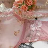 Sexy Set Logirlve Exquisite embroidery lotus pink ultra-thin womens sexy transparent lace underwear bra set 24322