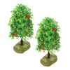 Fiori decorativi 2 pezzi Simulazione albero da frutto decorazione plastica modello artificiale ornamento puntelli