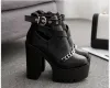 Boots 2023 Sexy High Heels Fashion enkellaarzen voor vrouwen Hoge hakken Casual Cutouts Round Toe Chain Dikke Heel Platformschoenen