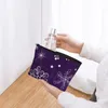 Sacs à cosmétiques violet flocon de neige de noël trapézoïdal, sac de rangement Portable pour maquillage quotidien, étui pour voyage, bijoux de toilette