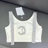 Débardeur brodé avec nœud doux de haute qualité, gilet décontracté en pur coton blanc pour dames, hauts de luxe de styliste