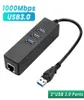 Hub di rete USB 30 porte HUB a RJ45 Gigabit Ethernet Scheda adattatore Cavo di rete Plug and Play Driver ad alta velocità 1000 Mbps6250020