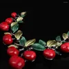 Ketting Oorbellen Set 1 Vintage Rode Kers Fruit Sieraden Chique Bruidsmode