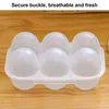 Lagerflaschen 6 Eierbehälter Clear Eggs Protection Box Transparent Korb wiederverwendbares Wagen für Rving Camping -Wanderpicknicks