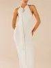 فساتين غير رسمية kimydreama المرأة الأنيقة Halterneck Long Dress 3D زهرة بلا أكمام عارية الظهر حفل زفاف