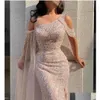 Prom 2023 Out Aso Ebi Árabe Rosa Sereia Vestido Lantejoulas Lace Noite Formal Festa Segunda Recepção Aniversário Vestidos de Noivado Dresse Otu6G