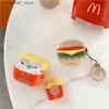 Kulaklık Aksesuarları Hamburger Cips Karikatür AirPods için Sevimli 2 Kasa Silikon Kulaklık Koruyucu Kılıf Airpods Pro Kapak Silikon Yumuşak Casey240322