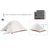 Bisinna Ultralight Camping Tent Namiot 20D Nylon Waterproof Outdoor Turin Test Namiot Kolarstwo 1-2 osoba 240312