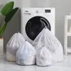 DrawString Tvättpåse Grovt Net tvättväskor Dirty Clothes Organizer Pouch 4st för maskinhushåll 240308