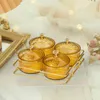 Bowls Snack Dishes Storage Container Fruit Tray For Countertop 3 4 Gold