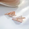 Dangle Earrings Wbmqda Hollow Geometric Drop For Women 585 Rose Gold Color Natural Zircon Daily Party Fine Jewelry Accessories