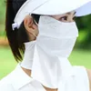 Moda Máscaras Faciais Pescoço Gaiter Golf rosto protetor solar máscara facial feminino cobertura facial proteção UV esportes ao ar livre gelo seda respirável pescoço véu L240322