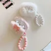 Accessori per auricolari Custodia per auricolari in peluche con fiocco di perle per AirPods Pro 2 Custodie per ricarica per cuffie per AirPods 1 2 3 Cover con perline Portachiavi CatenaY240322