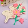 Moules à Fondant Rose, Branches de Fleurs et Feuilles Moules en Silicone au Chocolat, pour la décoration de gâteau de Mariage, pâte de Fleur, Bonbons, Artisanat en Sucre, pâte d'amande 1222124