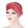 Ball Caps Solid Beading Wrap Hat Ruffle Cap Cancer Women Muslim Baseball Knit Colored Trucker Hats