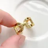 Clusterringen Verzilverd Mode Persoonlijkheid INS Cool Ring High Design Sense Nterlock Eenvoudige geometrische gouden kleur