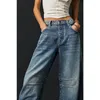 Kvinnors jeans ankomster utsökta design vår sommar mode casual lösa bredben byxor mid-låga midja tvättade denimbyxor
