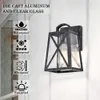 Ashop Lantern Black Wall Sconce 1 Outdoor Lightren z przezroczystym szklanym odcieniem