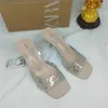 Cheap Store 90% Off Wholesale Za2024 Womens Shoes Transparent Pvc Explosion Sparkling Water Diamond Pearl High Heels Sandals Square Toe Open Ladies Style